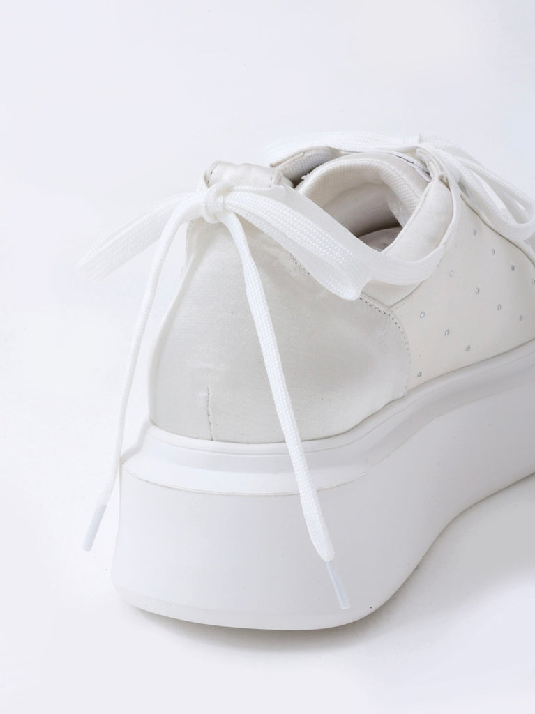 Ribbon beaded platform sneaker(eme10485)