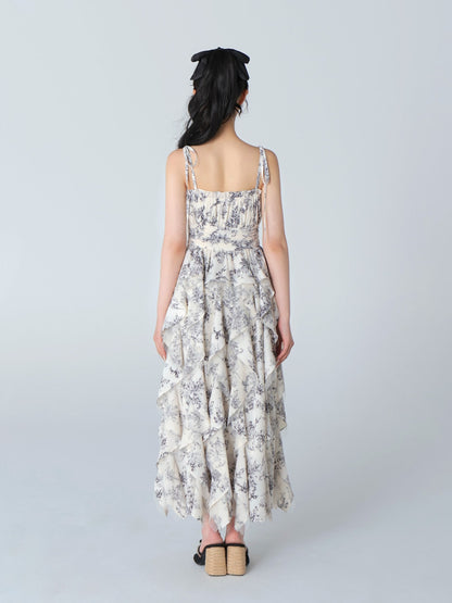 Spiral frill flower long onepiece(eme10540)