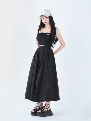 Sheer dot ribbon sport sandal(eme10539)