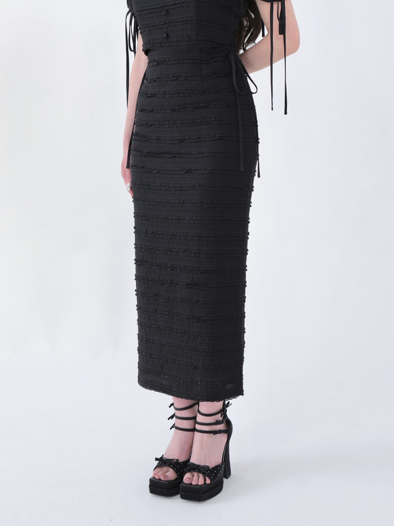 Off shoulder shirring race setup(eme10484)