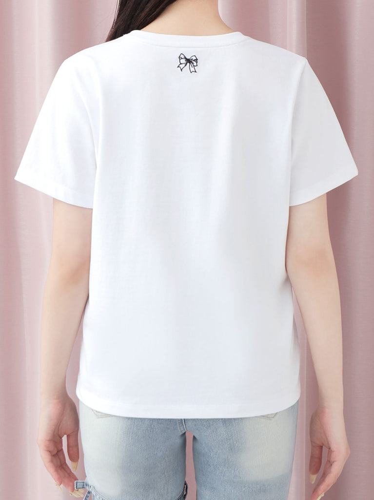 Ribbon sweet logo t-shirt(eme10709)