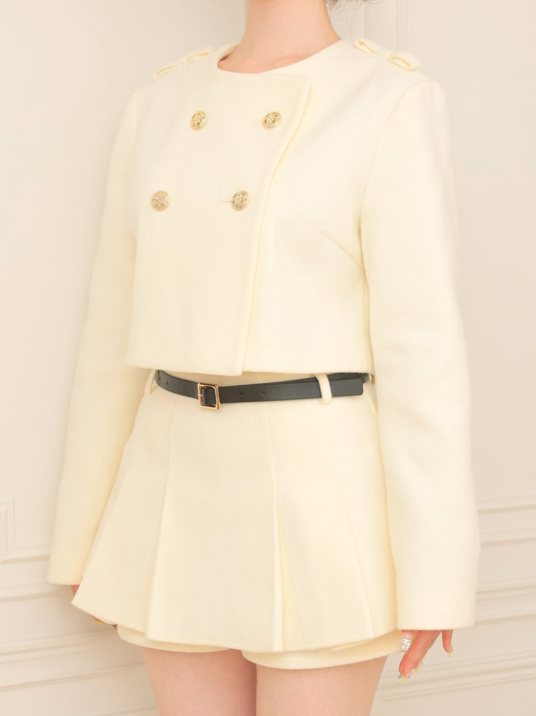 Cropped melton jacket(eme10498)