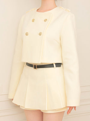 Cropped melton jacket(eme10498)