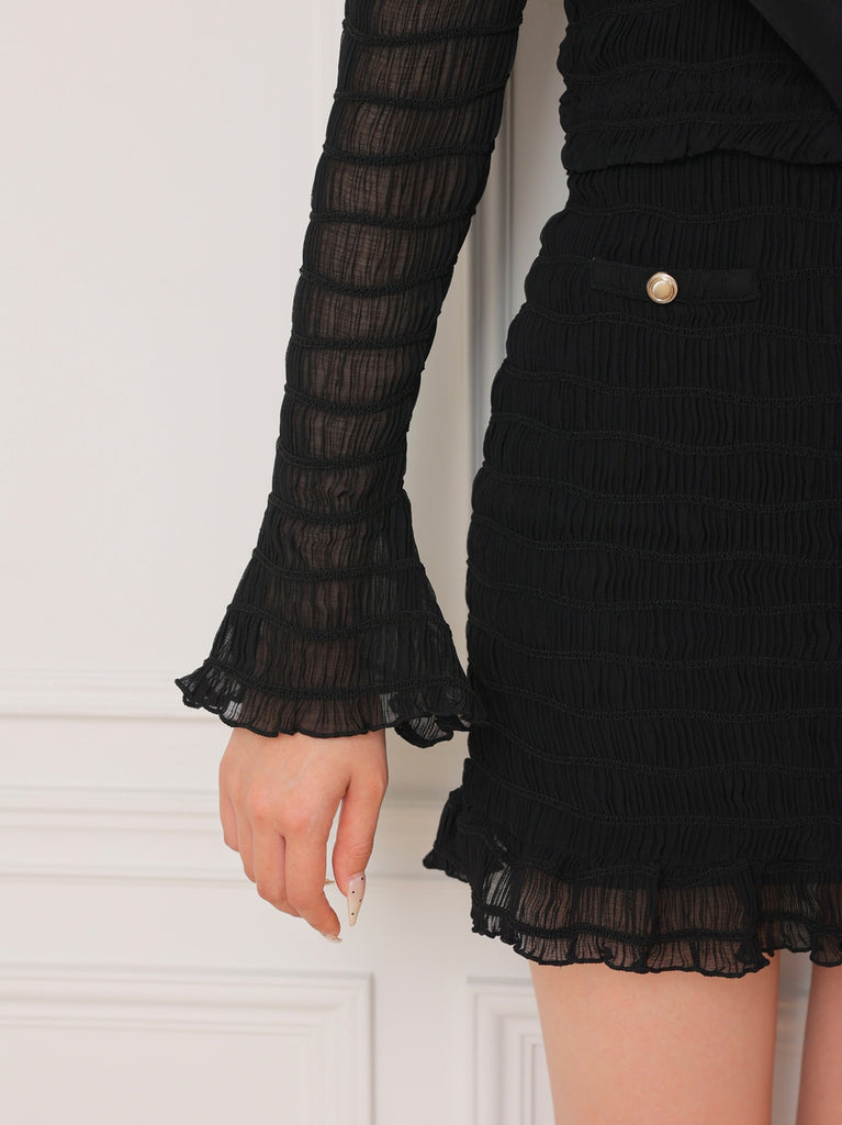 ribbon shirring mini onepiece(eme10719)