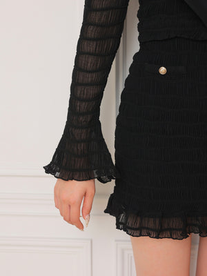 ribbon shirring mini onepiece(eme10719)