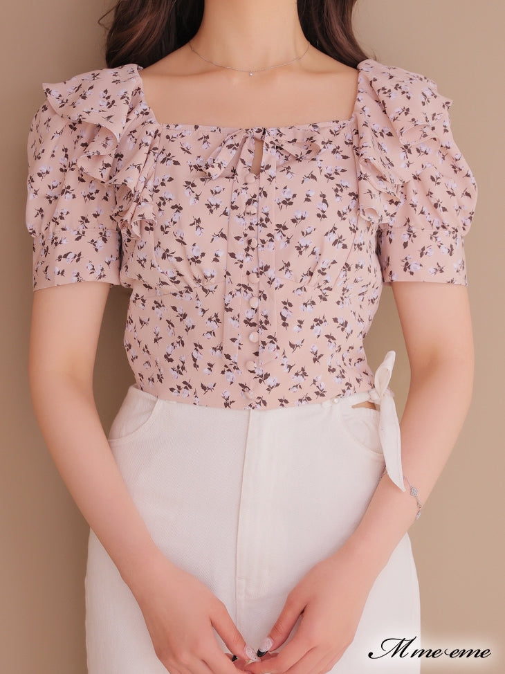 【SALE】Feminine flower print tops (eme10242)