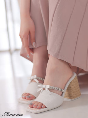 【SALE】Ribbon tweed mule (eme10312)