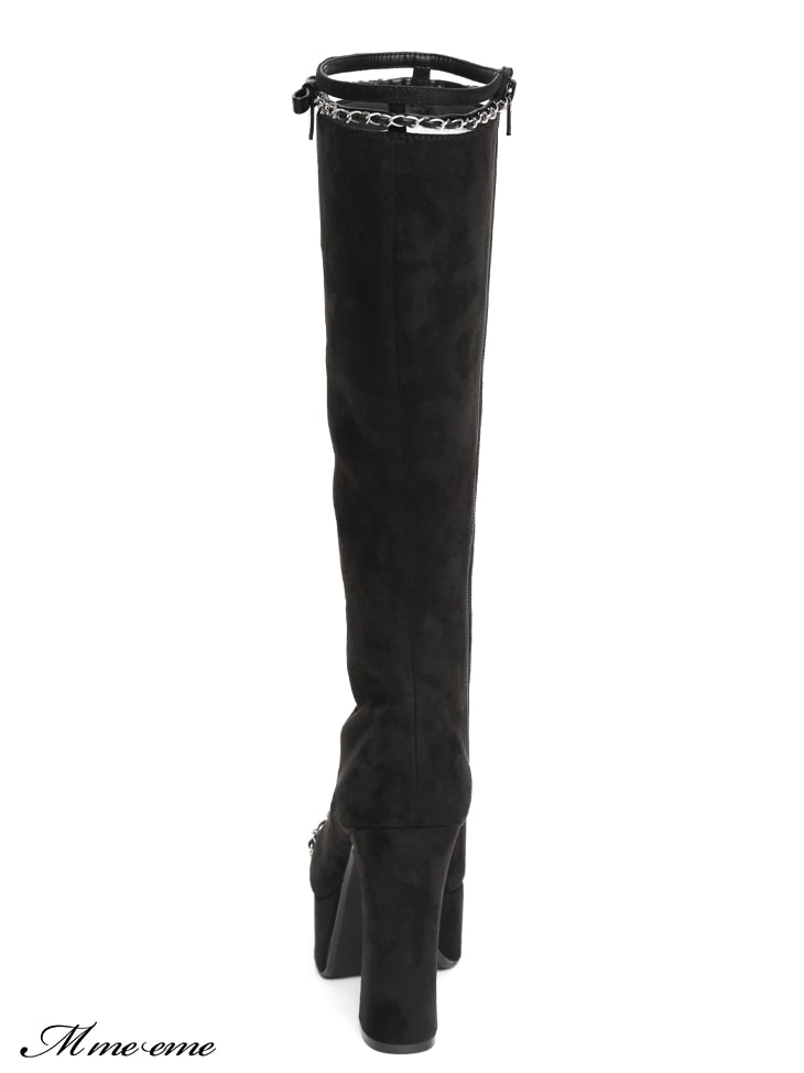 【SALE】Cut design chain long boots (eme10328)