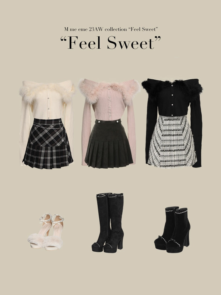 【SALE】Suede pleated skirt (eme10334)