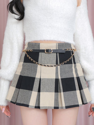 【SALE】Check box pleats skirt(eme10380)