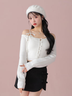 Feather ensemble knit tops(eme10366)