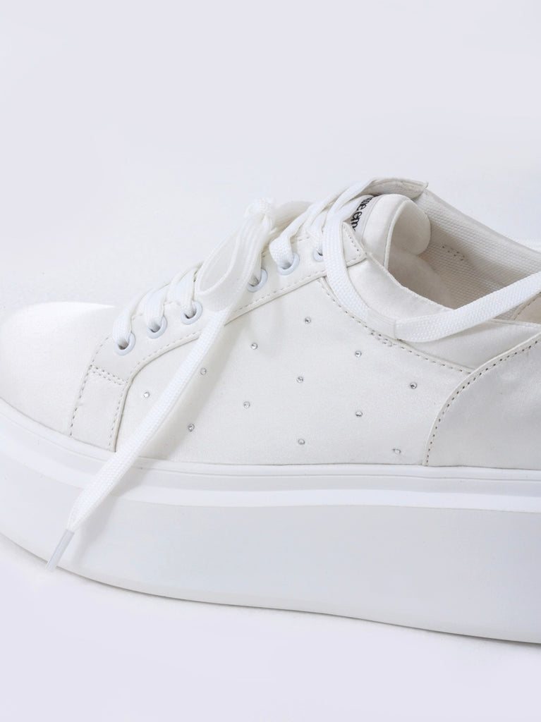 Ribbon beaded platform sneaker(eme10485)