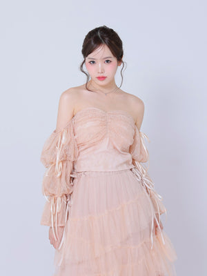 Candy sleeve lace tops(eme10708)