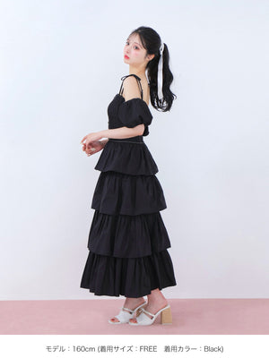 denim docking tiered one piece(eme10389)