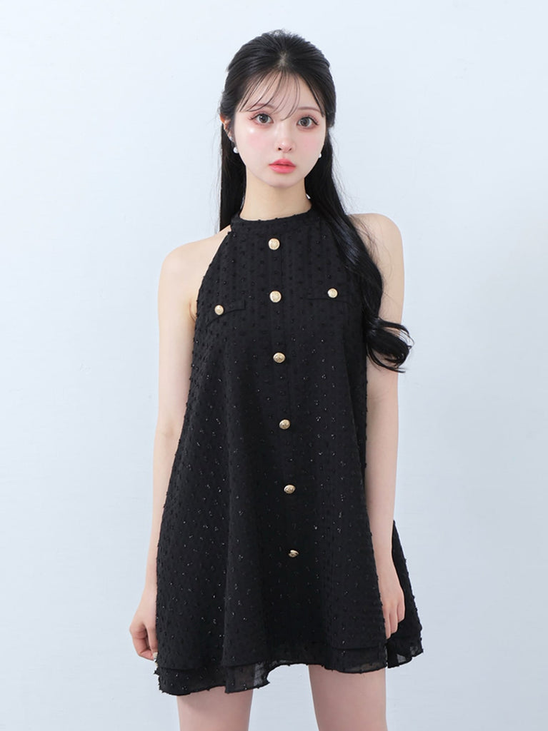 Helter neck ribbon mini onepiece(eme10537)