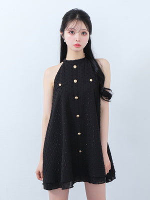 Helter neck ribbon mini onepiece(eme10537)