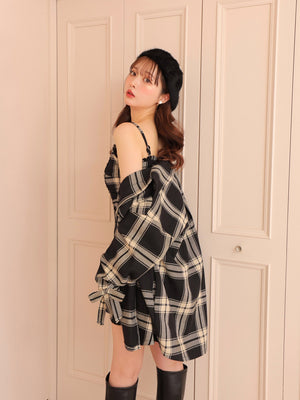 Urban check camisole onepiece(eme10800)