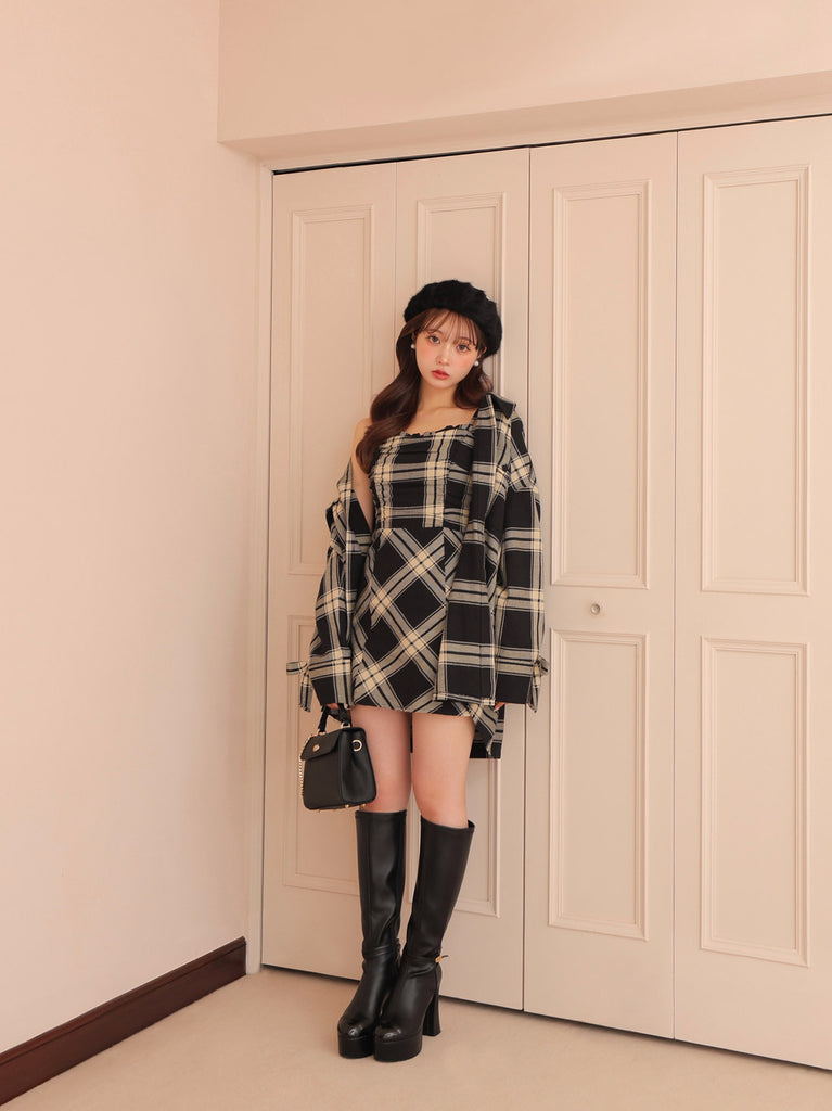 Urban check shirt outer(eme10801)