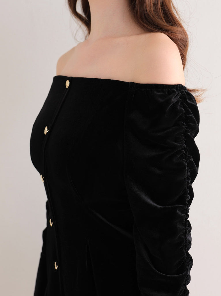 Classical velvet mini onepiece(eme10610)