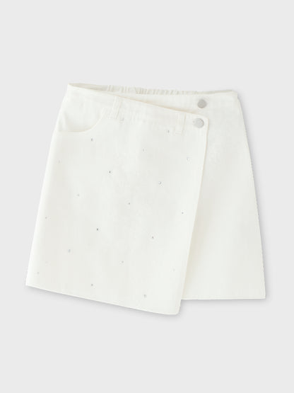 【SALE】【70％OFF】Rhinestone denim mini skirt(eme10406)