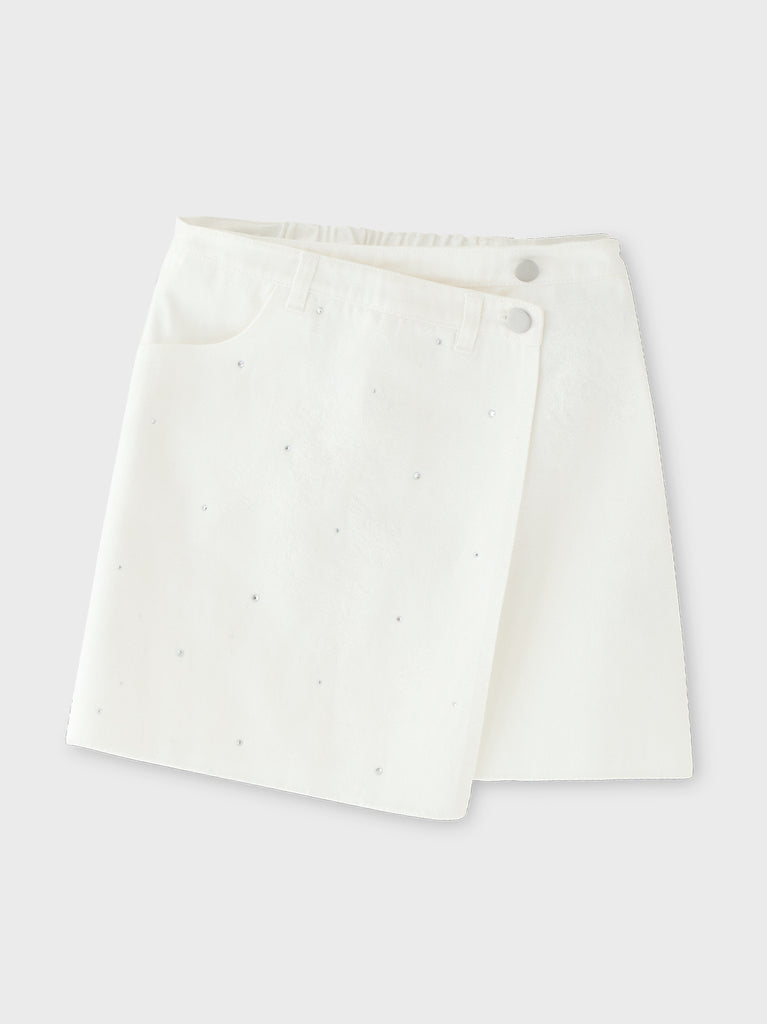 【SALE】【70％OFF】Rhinestone denim mini skirt(eme10406)