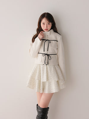 model：162cm　(size：F　color：Ivory dot)