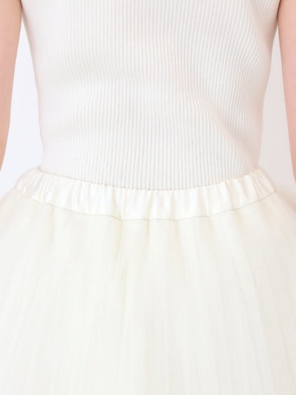 Airy mood tulle mini skirt(eme11095)
