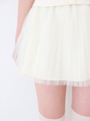 Airy mood tulle mini skirt(eme11095)