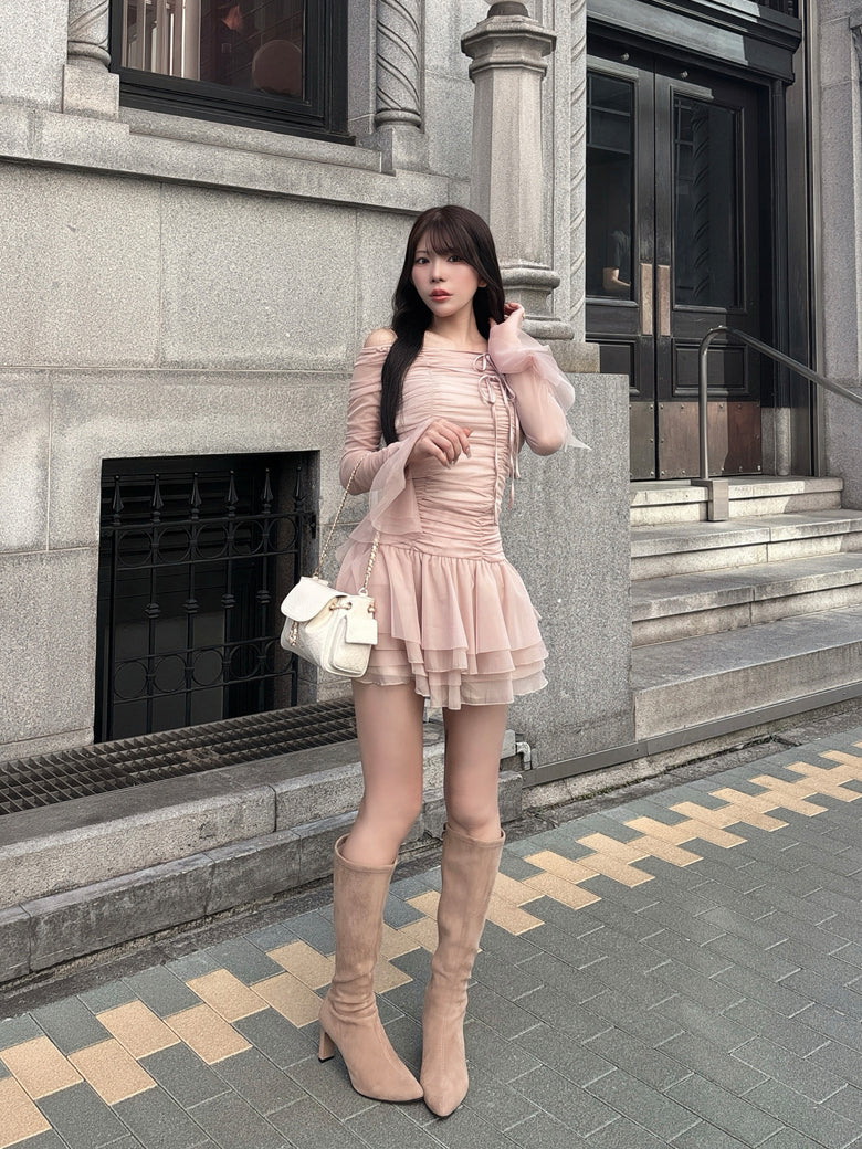 M me eme エムエメDecolleteribbonoff-shoulder m me eme エムエメDecolleteribbonoff-shoulder