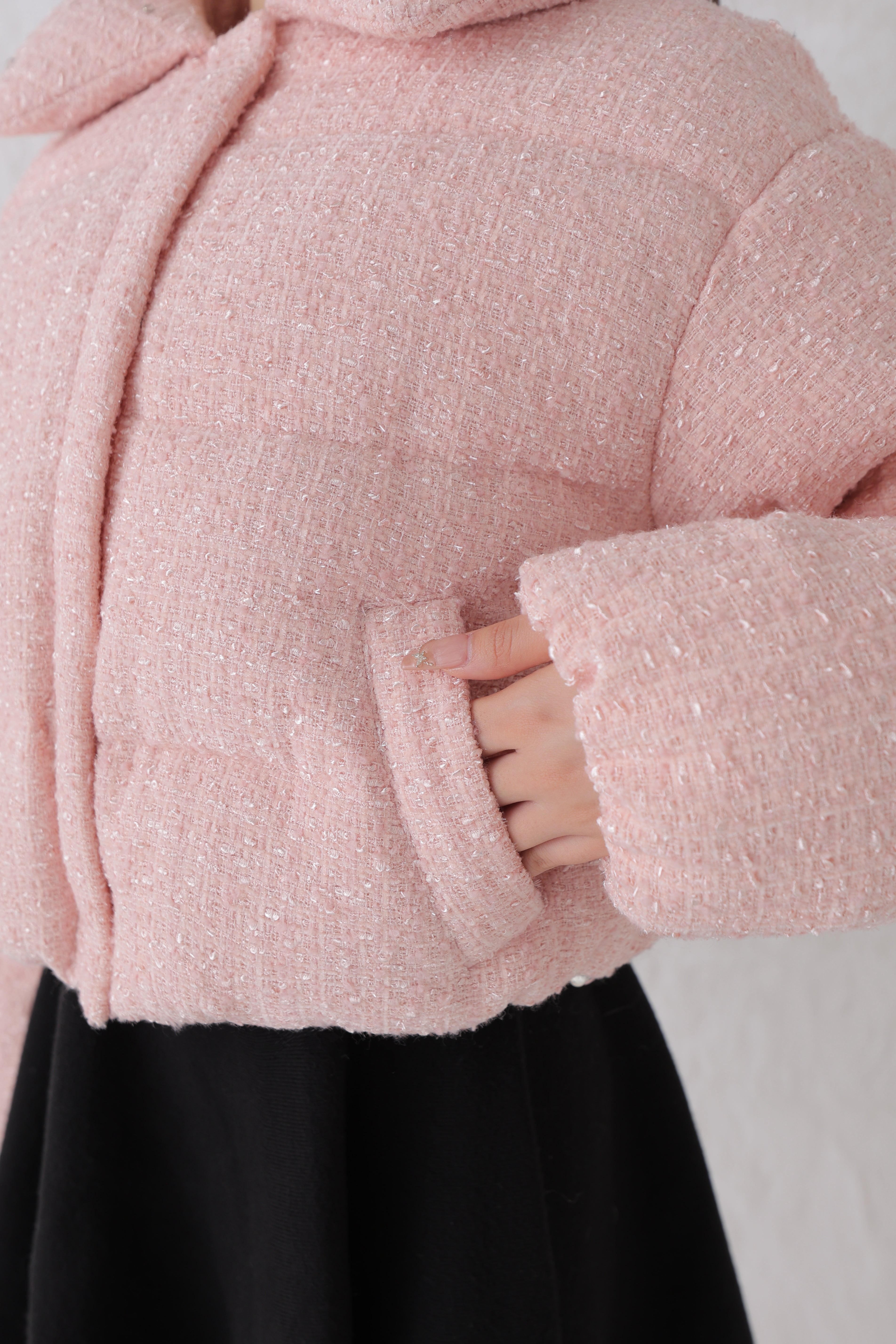 SALE】Ribbon tweed short down jacket (eme10458) – M me eme