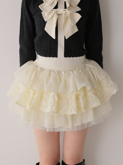 【Pre Order】Couture rose tiered mini skirt(eme11136)