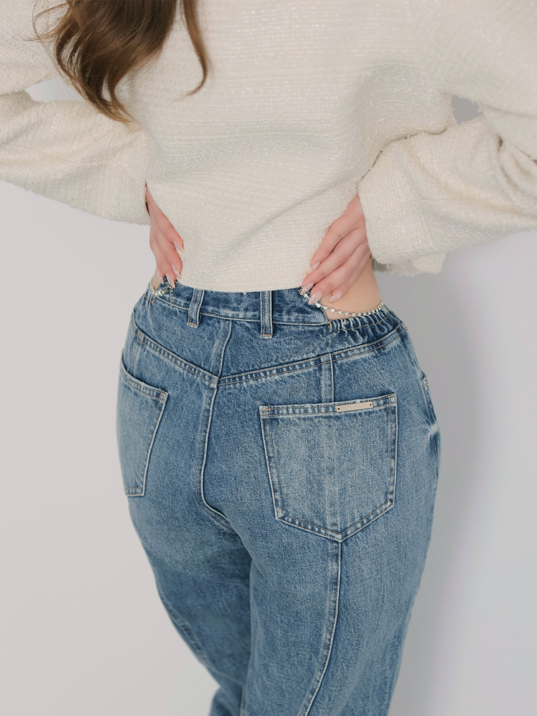 【SALE】Waist cut straight denim (eme10315)