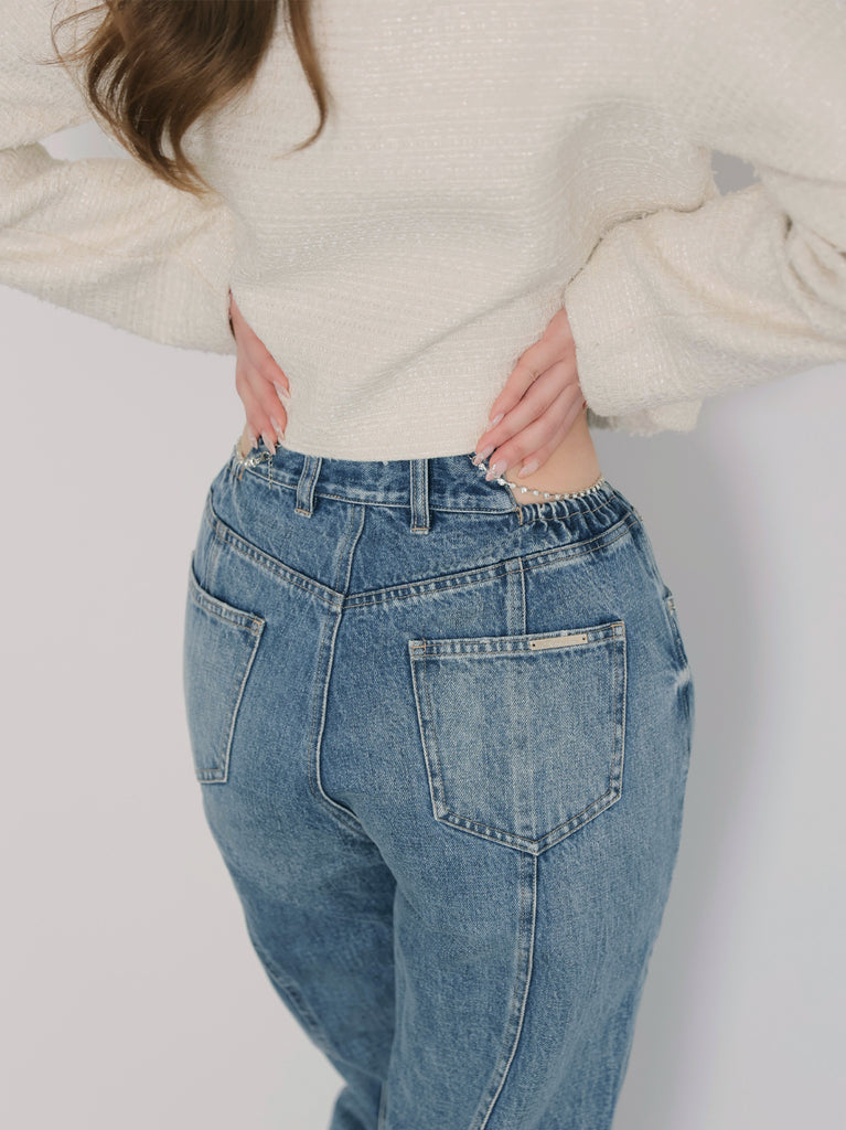 【SALE】Waist cut straight denim (eme10315)