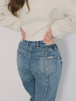 【SALE】Waist cut straight denim (eme10315)