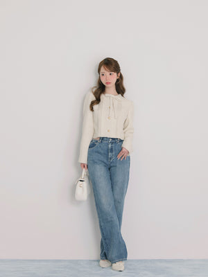 【SALE】Waist cut straight denim (eme10315)