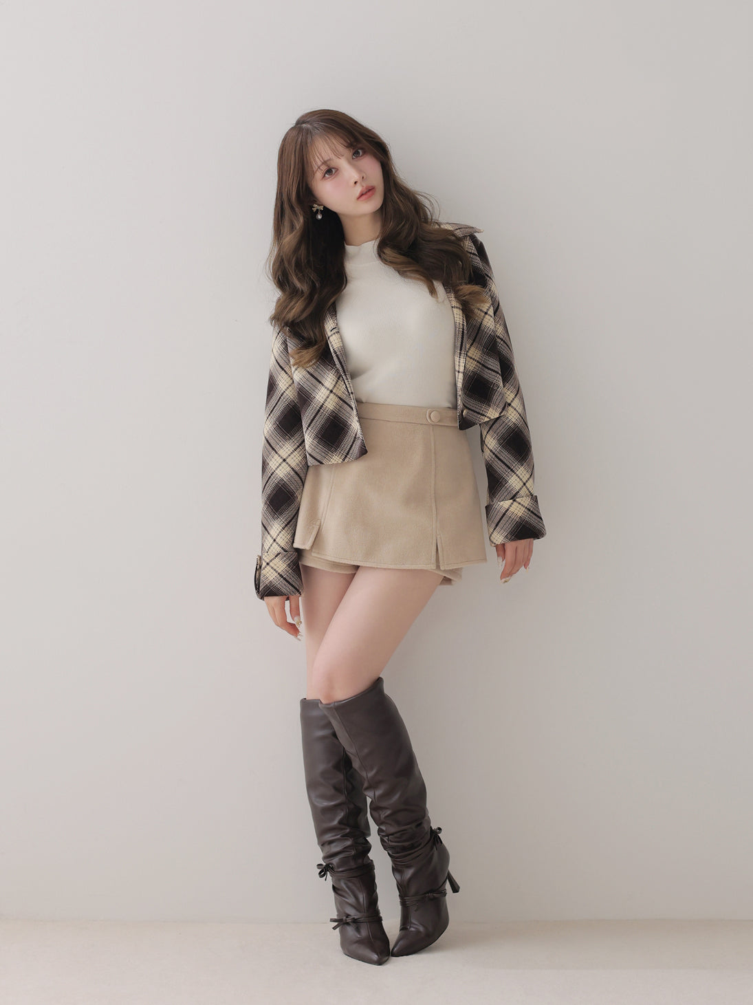 model：160cm　(size：F　color：Brown)