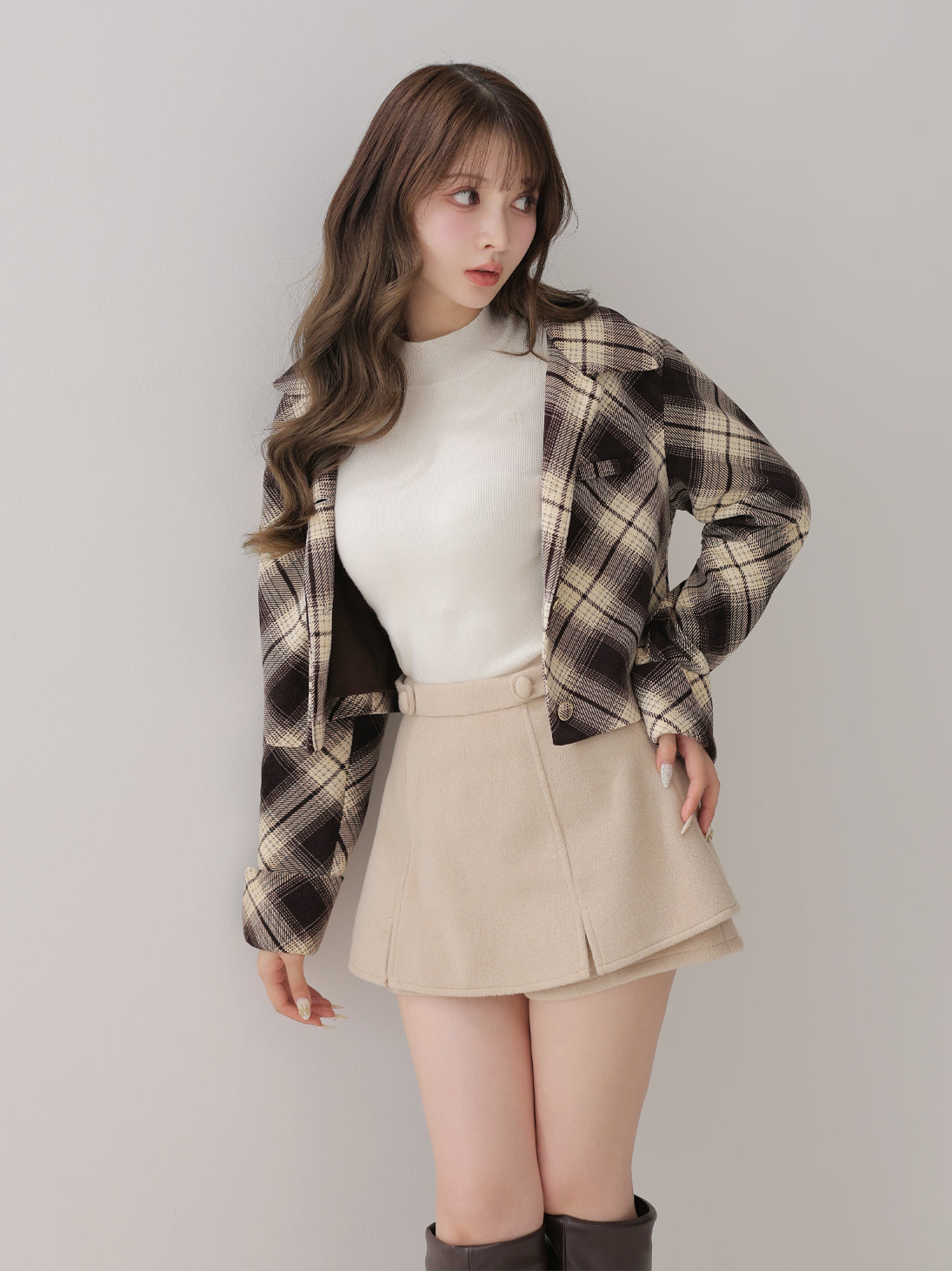 model：160cm　(size：F　color：Brown)
