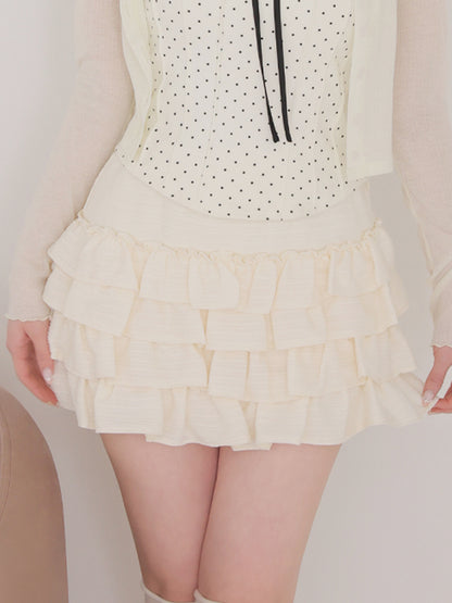 Lady doll tiered mini skirt(eme11006)