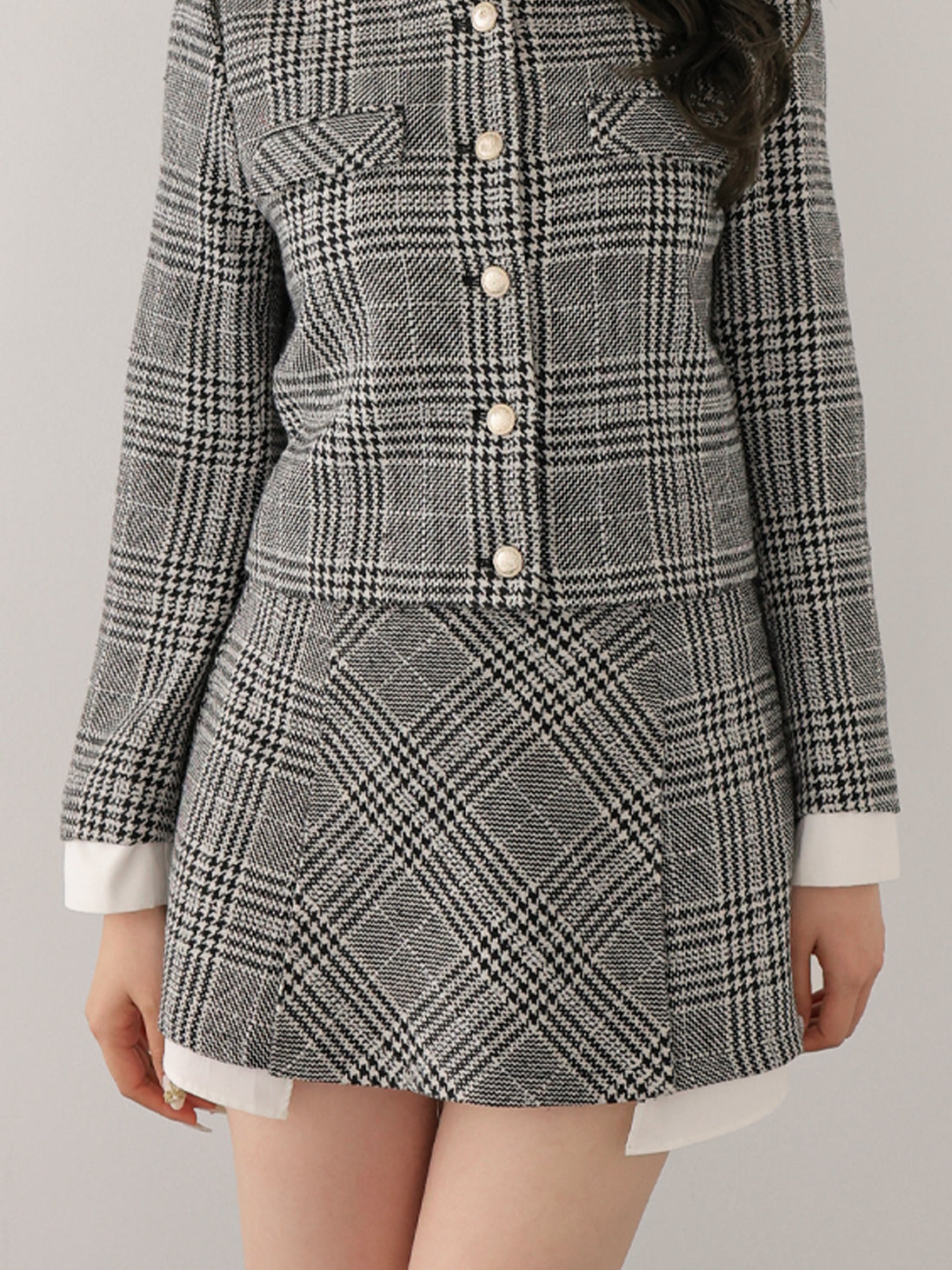 model：160cm　(size：F　color：Glen check)