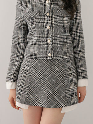 model：160cm　(size：F　color：Glen check)