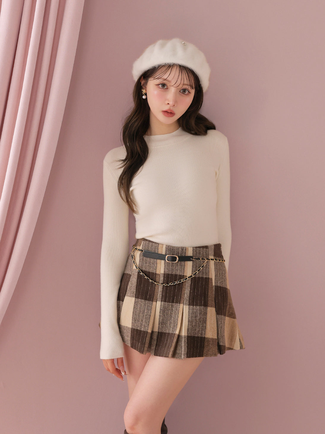 model：160cm　(size：F　color：Ivory)