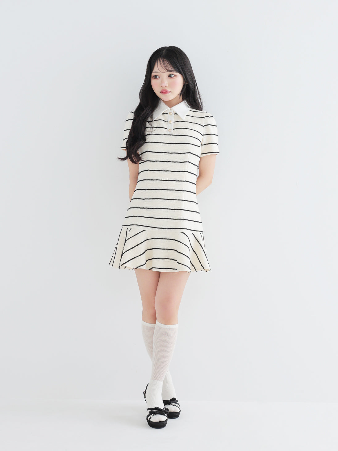 French border knit mini onepiece(eme10570) – M me eme
