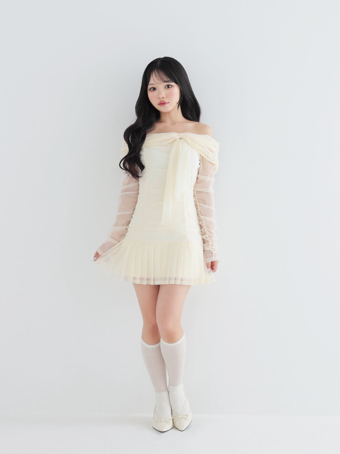 model：150cm　(size：F　color：Ivory)